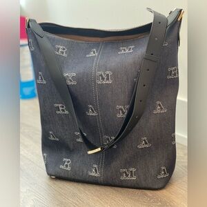 MaxMara Denim & Leather Shoulder Bag with Pouch
